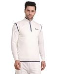 teknik Cricket Training Pullover Regular Jacket Sweater For Men Sleeveless Fleece Lined (Medium, Natural White), High Neck