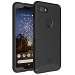 TUDIA DualShield Designed for Pixel 3a Case (2019), [Merge] Shockproof Dual Layer Slim Hard PC Soft TPU Military Grade Bumper Heavy Duty Tough Protective Case Cover - Matte Black