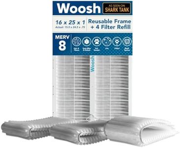 As Seen On Shark Tank | 16x25x1 Air Filter MERV 8 (4-Pack) | Electrostatic Pleated HVAC AC Furnace Filters | Actual Size: 15.50 x 24.50 x 0.75