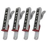 HI-TECH Car Wash Mat Clamps - Heavy Duty Wall Mount Floor Mat Holders - Secure, Durable, and Easy to Install - Ideal for Home Garages and Auto Shops - 4 Pack (Black)