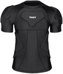 DGYAO Shoulder Protector Padded Comprssion T Shirt, Men's Rugby Safe Guard Top for Chest Rib Football Paintball Baseball XL