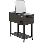 Outsunny 67-Qt Outdoor Patio Cooler Cart, Rolling Ice Chest with Shelf, Bottle Opener and Wheels, Outdoor Beverage Cooler Bar Cart for Backyard Deck Poolside Party, Grey