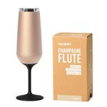 Huski Champagne Flute | New | Premium Stainless Steel Champagne Glass with Lid | Go Stemmed or Stemless with Detachable Stem | Triple Insulated Tumbler | 240ml Capacity | Great Gift (Champagne)