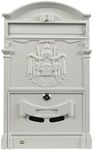 Amig Classic Style Mailbox for Outdoor Use | Post Locker for Walls, Walls or Fences | 40.5 x 25.5 x 8.5 cm | Aluminium | Includes Screws | White Colour