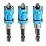 Saipor 3pcs Adjustable Screw Depth Magnetic Screwdriver Bit Holder 1/4" Hex Shank Drywall Screw Bit Holder Screw Tool with Phillips 2 Screw Driver Bits