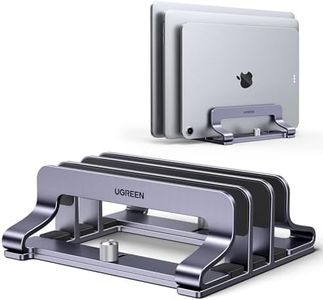 UGREEN Soporte Vertical Portátil de Mesa, Soporte Portátil Ajustable con 3 Ranuras, Soporte Ordenador Portatil Compatible con MacBook Pro/Air, Matebook, HP, iPad, Tableta y Otro Gris