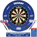 Winmau PDS Set Blade 6 Dart Board + Blue Dartboard Surround + Darts + Oche line