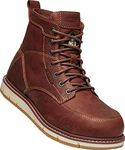 KEEN Utility Men’s CSA San Jose 6” Alloy Toe Wedge Work Boots Construction Boot, Gingerbread Brown/Off White, 11 D (Medium) US