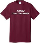 INK STITCH Unisex PC54 Custom Design Your Own Cotton Short Sleeve Tshirts - Cardinal (3XL)