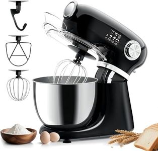 HAVATO Stand Mixer,12 Speed Tilt-Head Electric Mixer With 5.3 Quart Stainless Steel Mixing Bowl,Kitchen Mixer With Egg Whisk, Dough Hook, Beater & Baking Spatula, BLACK