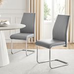 Furniturebox UK Grey Dining Chairs Set of 2 Lorenzo Chairs for Dining Room Set of 2 Premium Dining Room Chairs Modern & Stylish Grey Chairs (2x Grey Chairs)