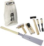 KAKURI Japanese Woodworking Hand Tools Set for Beginner 7 Pcs (Japanese Plane, Chisels, Saw, Hammer, Marking Gauge, Bag) Made in JAPAN