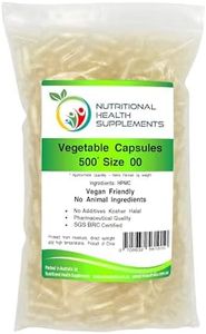 500 Size 00 HPMC Empty Clear Veggie Caps Vegetable Capsules Vegetarian Vegan Pill