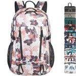 TOMULE Day Hiking Backpack Women,Mens Waterproof Backpack Foldable,Lightweight Packable Backpack for Travel Floral