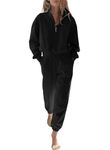 Herseas Women 2 Piece Outfits Sweatsuit Lounge Set Half Zip Pullover with Jogger, Black, X-Large