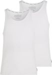 Calvin Klein - Mens Vest Tops Summer - Vest Top - Gym Vest Men - Men Vest 2 Pack of Tank Tops - White - Size L