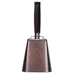 10 in. steel cowbell/Noise makers with handles. Cheering Bell for sporting, football games, events. Large solid school hand bells. Cowbells. Percussion Musical Instrument. Cow Bell Alarm (Copper)