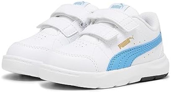 Puma Unisex Baby Evolve Court V Inf Trainers, Puma White Regal Blue PUMA Gold, 6 US