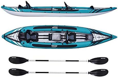 Driftsun Almanor Inflatable Kayak - Inflatable Touring Kayak - Inflatable 1 and 2 Person Kayaks for Adults with EVA Padded Seats, High Back Support, Paddles, Pump (1 Person, 2 Person, 2 Plus 1 Child)