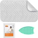 Ironing Mat,WL-YBOPRO Thickened Ironing Blanket with Silicone Iron Rest,Portable Heat Resistant Ironing Pad for Washer,Dryer,Table Top,Countertop,Small Ironing Board (33 x 27.6 inch)