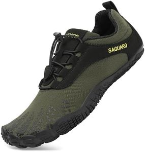 SAGUARO Zapatos Barefoot Hombre Minimalista Zapatillas Five Fingers Mujer Gym Shoes Men Trail Running Adulto Verde 42