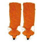 ooohyeah Womens Non Slip Fuzzy 3D Animal Slipper Socks, Funny Warm Cozy Fluffy Cute Indoor Slippers with Grippers, Fox Sakes, 5-10