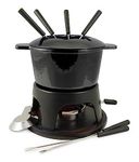 Swissmar Sierra Iron Fondue 11 Piece Set in Metallic Black