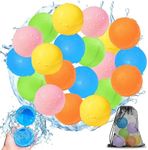 SOPPYCID 20PCS Reusable Water Balloons - Quick Fill Water Balls Toys For Toddler Age 4-8 - Refillable Magnetic Self-Sealing Water Splash Bomb For Summer Party Pool Outdoor Beach Toys for kids Age 8-12