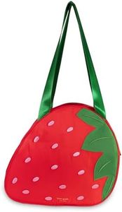 kate spade new york Novelty Shaped Large Capacity Insulated Cooler Tote Bag, Fruit Theme Soft Sided Portable Beach Cooler with Shoulder Strap (Strawberry)