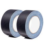 COSIMIXO 2-Pack Black Gaffers Tape 30 Yards x 2 Inch - Waterproof, No Residue, Non-Reflective, Easy Tear, Matte Gaffer Stage Tape - Gaff Cloth Tape for Photography, Filming Backdrop