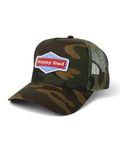 Happy Dad Trucker Hat, Trendy Mens Hats with Breathable Mesh Back, Snap Closure, Birthday Gifts, Full Send Logo Snapback Cap Camo