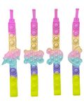 Le Delite Unicorn 3D Pop It Bracelet ( 4 pieces) Wristband Fidget Toys, Rainbow Pop It Bracelets Fidget Push Pop Bubble Sensory Hand Finger Press Silicone band Fun Toy for Kids party favor return gift