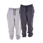 Keanu 2 Pack Regular Fit Kids Joggers - Super Soft Jogging Bottoms with Brushed Fleece Lining - Lounge Pants Gym Joggers Boys Girls School Uniform - Ages 5-14 (Charcoal/Grey Marl Pack, 11-12 Years)