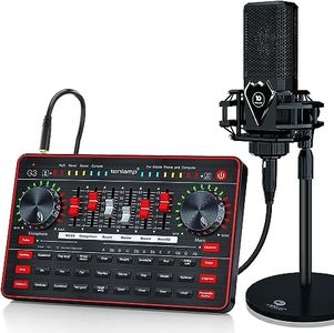 tenlamp Audio Mixer Kit, G3 Live Sound Card & Studio Recording Microphone, Audio Interface Voice Changer, USB DIGITAL Podcast Equipment Bundle for Streaming/Singing/Gaming on Phone or PC