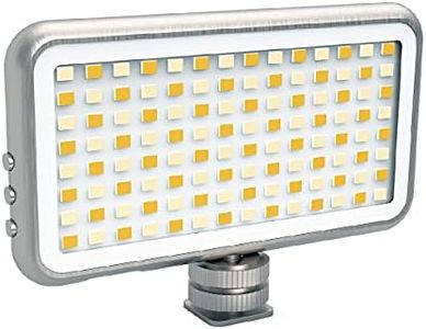 DIGIPOWER LED Video Light with 24 Brightness Levels, Colour Temperature Control and Light Filter, 112 LEDs + Universal Smartphone Holder for Mobile Phones, DSLR Cameras, Action Cams and Video Cameras