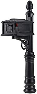 Architectural Mailboxes Stratford Plastic Mailbox and Post Kit, SC000BAM, Black, Medium Capacity