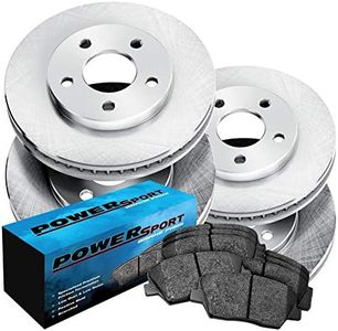 Power Sport Front Rear Brakes and Rotors Kit |Front Rear Brake Pads| Brake Rotors and Pads| Ceramic Brake Pads and Rotors |fits 2014-2021 Jeep Cherokee