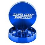 Santa Cruz Shredder Metal Herb Grinder Knurled Top for Stronger Grip 2-Piece 2.7" (Blue)