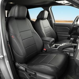 coverdream Custom Fit Seat Covers for 2024 2025 Toyota Tacoma(Petrol) Double Cab SR,SR5,TRD Sport,TRD Off-Road,Limited,Full Coverage Leather Seat Protector (Full Set,Black)