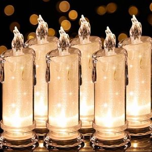 6PCS Led Candles (D:2.5" x H:7"),Pillar Fake Candles, flameless Candles Battery Operated/Batteries Included, Velas artificiales para Decoration for Valentine's Wedding Christmas Decorations