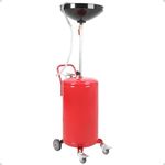 KIMORE Portable Fee Oil Drain，18 Gallon Waste Oil Container for Steel Oil Change Pan with Brake Wheels, Liquid Level Indicator Tube, Oil Cart for Oil Drain, Funnel Drain