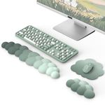 MoKo Cloud Wrist Rest, Ergonomic Cloud Keyboard Wrist Rest with Mouse Rest Wrist Pad, Durable Polyester Cloud Arm Rest Wrist Pad for Keyboard and Mouse for Office, Gaming, Computer, Laptop, Green