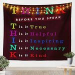 Erosebridal Classroom Sign Think Before You Speak Tapestries Small 51x59,Motivaltional Inspirational Educational Rules Tapestry Teacher Supplies School Kids Elementary Learning Decorations Black