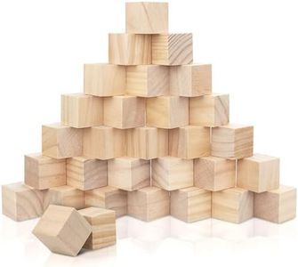 Kurtzy Bloques de Madera Cuadrados Pequeños (Pack de 30) - 3 x 3 x 3 cm Cubo Madera Pino Natural sin Acabado - Bloque Madera Educativo Manualidades para Bricolaje, Rompecabezas, Números
