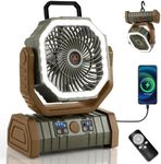 Odoland 30000mAh Camping Fan with L