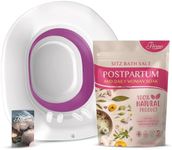 Fivona 2-in-1 Sitz Bath Soak Kit Over The Toilet Seat with Epsom Salt Blend with Essential Oils for Postpartum Care and Soothe Hemorrhoids - Ideal for Perineal Soaking and Fast Irritation Relief