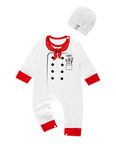 bakjuno Toddler Baby Boy Girl Haloween Cosplay Uniform with Hat, Long Chef, 0-3 Months