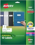 Avery Removable 1 x 2 5/8 Inch White ID Labels 750 Count (6460)