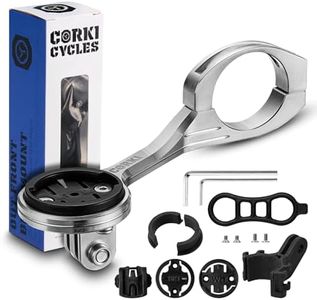 corki Cycles Titanium Extend Bike Out Front Combo Computer Mount Adapter for Garmin (Titanium - Front Mount)