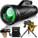 Pankoo HD 12x60 Monocular Telescope High Powered with Smartphone Adapter Tripod and Portable Bag, Larger Vision Monoculars for Adults with BAK4 Prism & FMC Lens, Suitable for Outdoor Watching, Travel